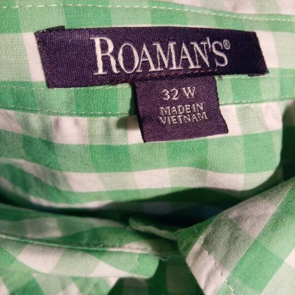 Roaman's gingham blouse sz 32W (5X) - Picture 4 of 11